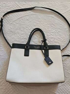 kate spade Two-Tone Black and White Leather Satchel